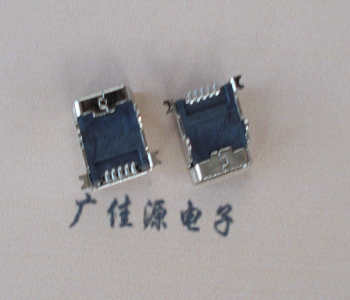 镇江 MINI USB 5PF 90°SMT前插后贴电源接口
