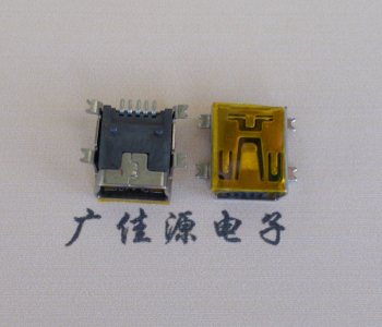 镇江MINI USB 5P 接口 母座 全贴带麦拉 高9.6带0.9柱子