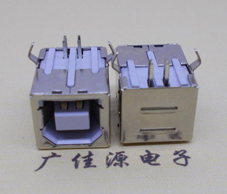 镇江USB BF90度母座 打印机接口 卧式插板DIP白胶