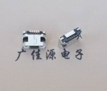 镇江迈克小型 USB连接器 平口5p插座 有柱带焊盘