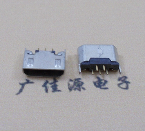 镇江迈克USB 180度母座5p直插带地脚1.5端子直口