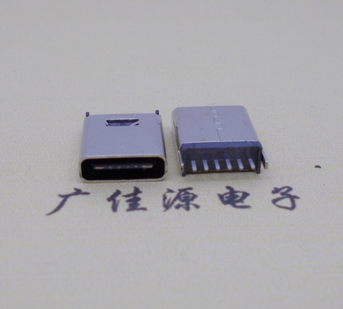 镇江直立式插板Type-C6p母座连接器高H=10.0mm