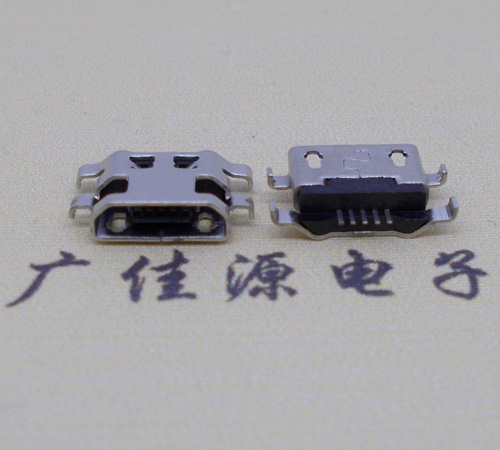 镇江micro usb5p连接器 反向沉板1.6mm四脚插平口