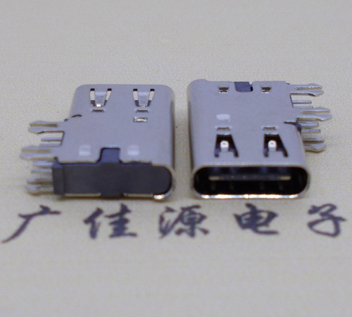 镇江侧插USB3.1接头座子.90度type-c母座.6p侧插连接器