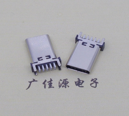 镇江立式type c10p母座端子插板可过大电流充电和数据传输，高度H=13.10、13.70、15.0mm