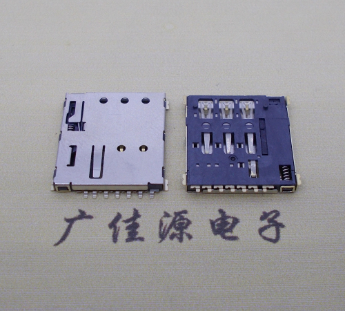 镇江NANO SIM 自弹式卡座 1.37H 带CD测试7Pin 手机卡座连接器